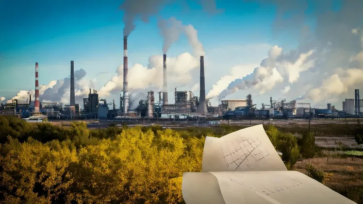 Eine Industrielandschaft ganz nach Lindners Geschmack, schön dreckig und CO2-intensiv. (KI-generiert)